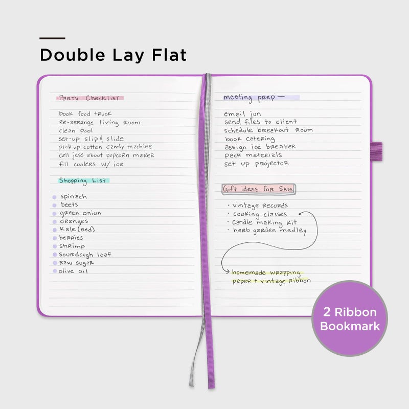 &And Per Se Lined Journal Notebook، 160 صفحة، A5 5.7 × 8 بوصة مجلات ورقية سميكة مسطرة بالكلية للكتابة، دفاتر ملاحظات ذات غلاف فني للنساء والرجال والمدرسة (عبوة واحدة، بنفسجي) - Image 5
